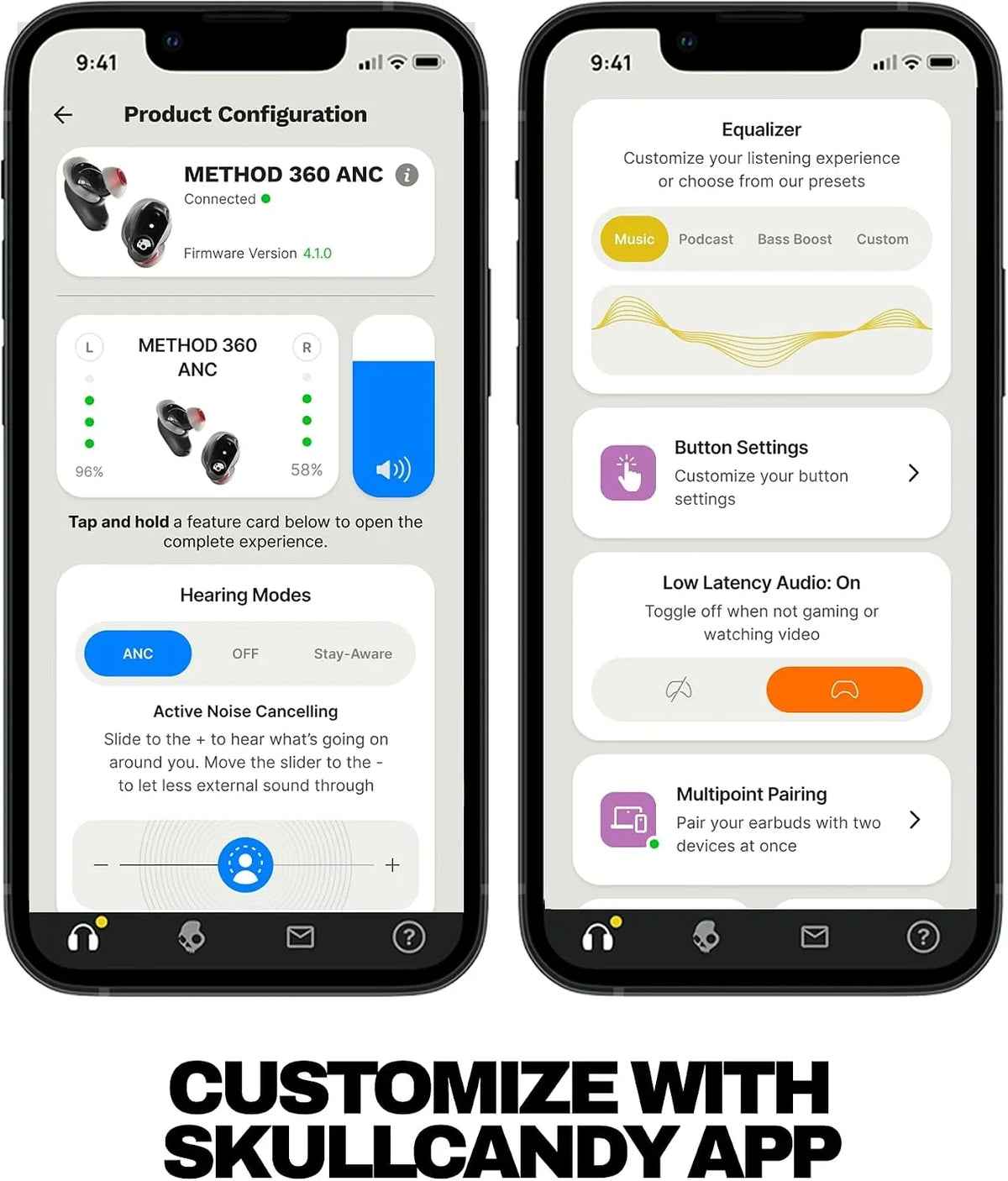 Skullcandy Method 360 ANC Wireless Earbuds with Sound by Bose - Cement