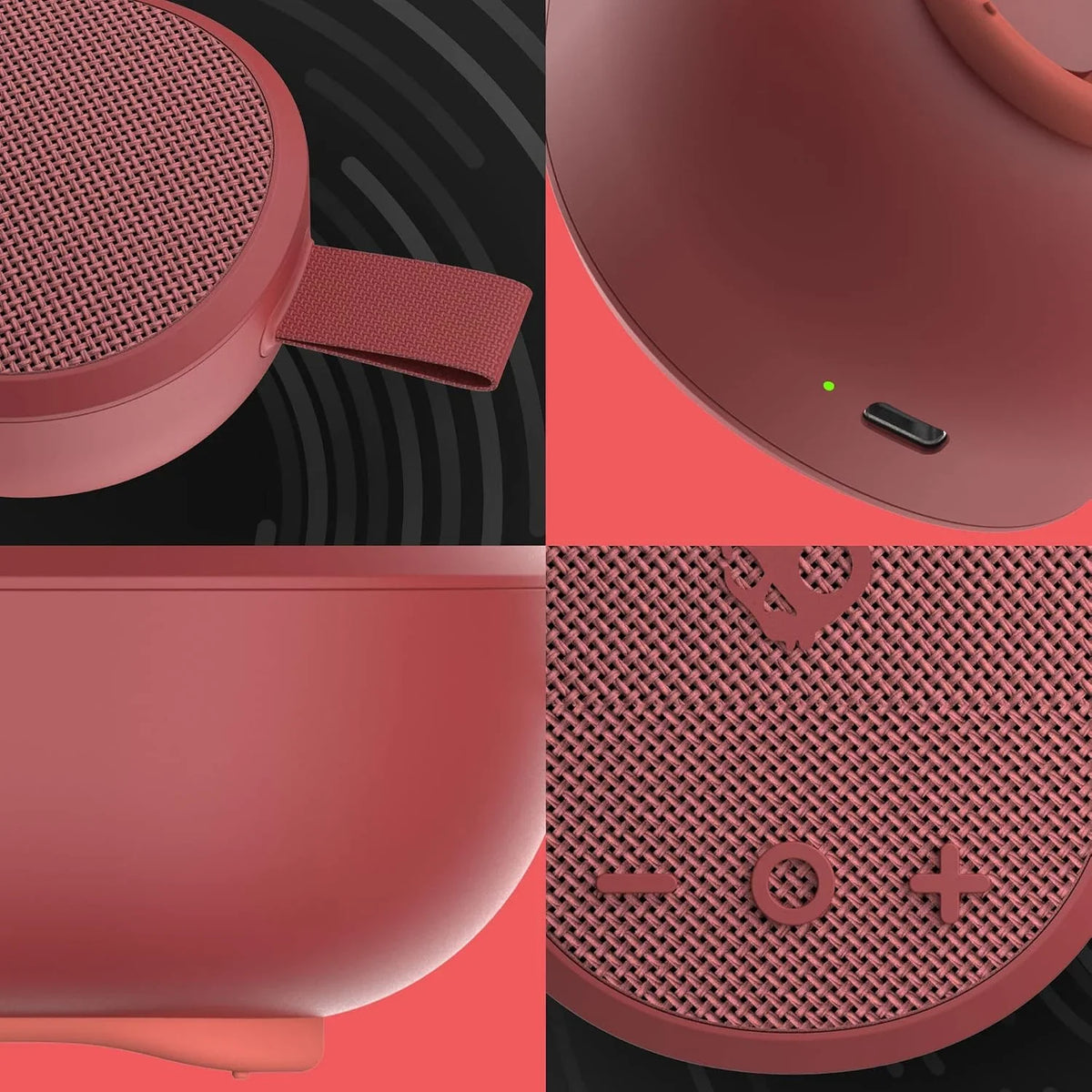Skullcandy Ounce Wireless Bluetooth Speaker - IPX7 Waterproof Mini Portable Speaker with 16 Hour Battery, Downward Firing Passive Radiator, and Ballistic Nylon Carry Strap