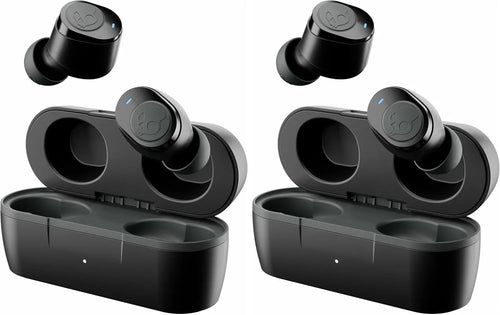 Skullcandy Jib True 2 Wireless Earbuds,Bluetooth Headphones,Up to 33 Hours Battery with Charging Case,Noise Isolating Fit,Sweat and Water Resistant,Microphone for iPhone Android-True Black,(Pack of 2)
