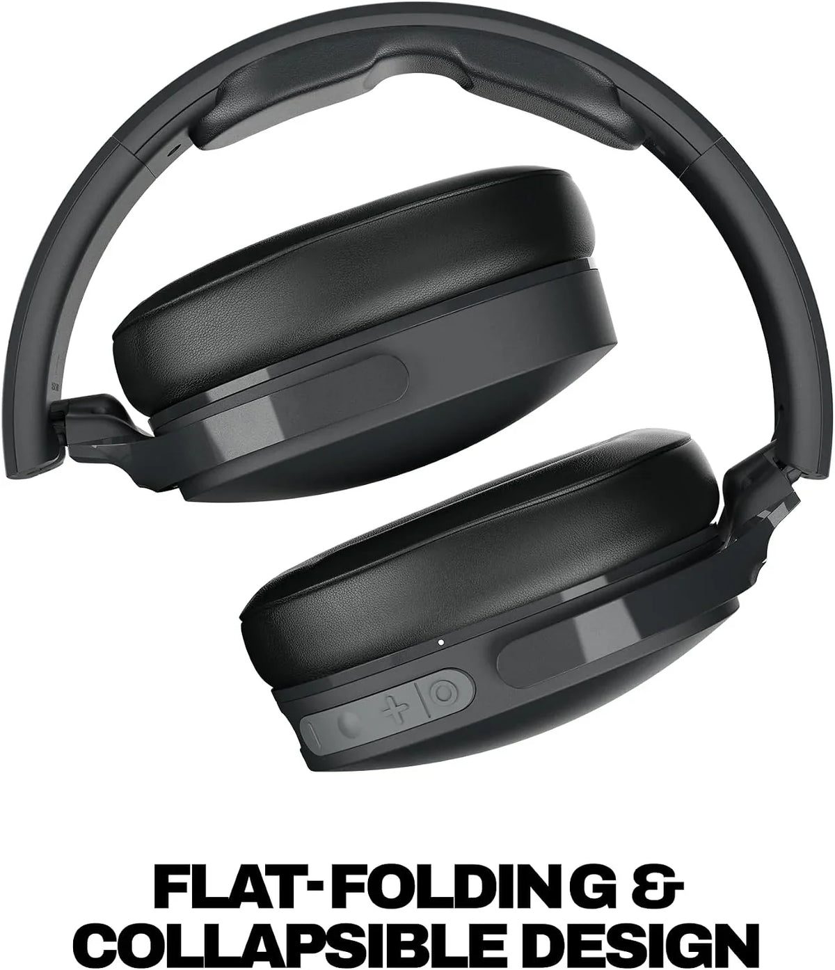 Skullcandy Hesh Evo Wireless Over-Ear Bluetooth Headphones with Extra USB-C Charging Cable, Noise Isolating, 36 Hours Battery, Foldable Lightweight Design, Microphone for iPhone Android - True Black
