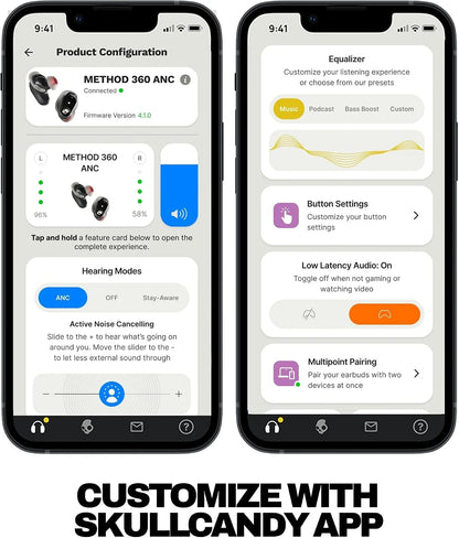 Skullcandy Method 360 ANC Wireless Earbuds with Sound by Bose - Crazy Pink