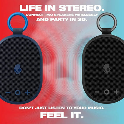 Skullcandy XT Wireless Bluetooth Speaker - IPX7 Waterproof Portable Speaker with Dual Custom Passive Radiators, Nylon Wrist Wrap, & True Wireless Stereo (Kilo XT, Black)