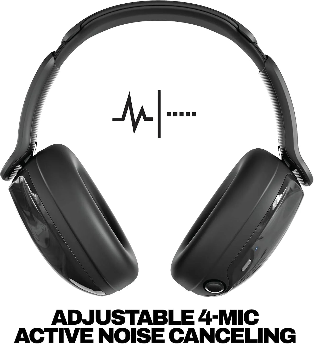 Skullcandy Hesh 540 ANC Wireless Over-Ear Bluetooth Headphones With THX Spatial Audio, Active Noise Cancelling, Personalized Sound, Up To 65 Hours Battery, Microphone For iPhone Android - True Black
